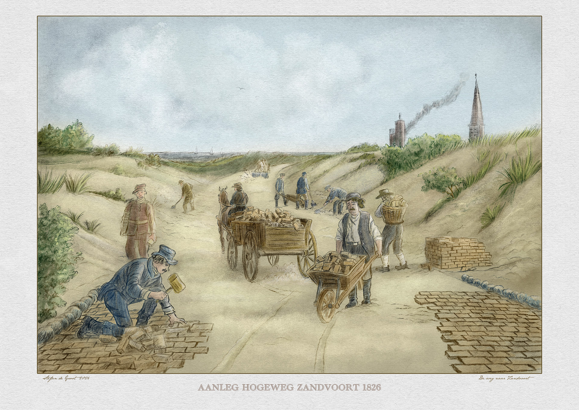 Illustratie Aanleg Hogeweg Zandvoort 1826 Stefan De Groot