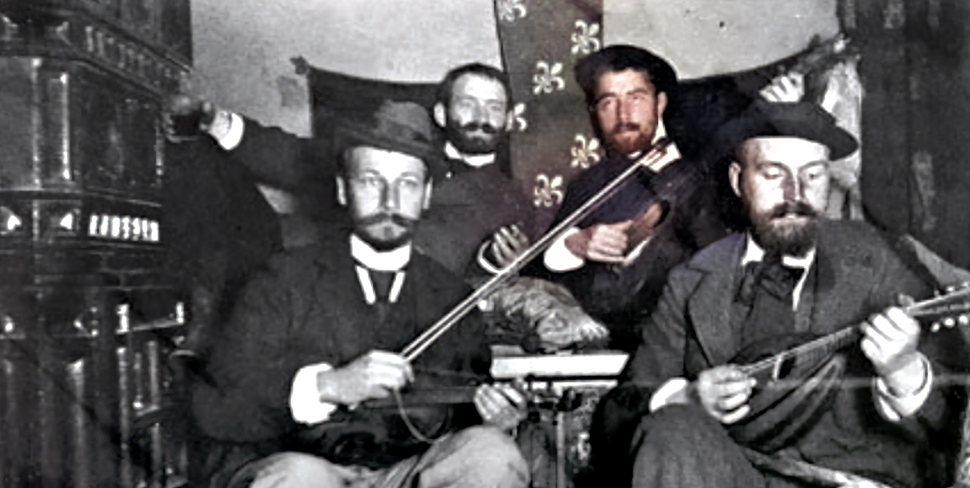 Der Basler Kunstlergesellschaft In 1898 Met V.l.n.r. Wilhelm Balmer Emil Schill Fritz Mock En Franz Baur