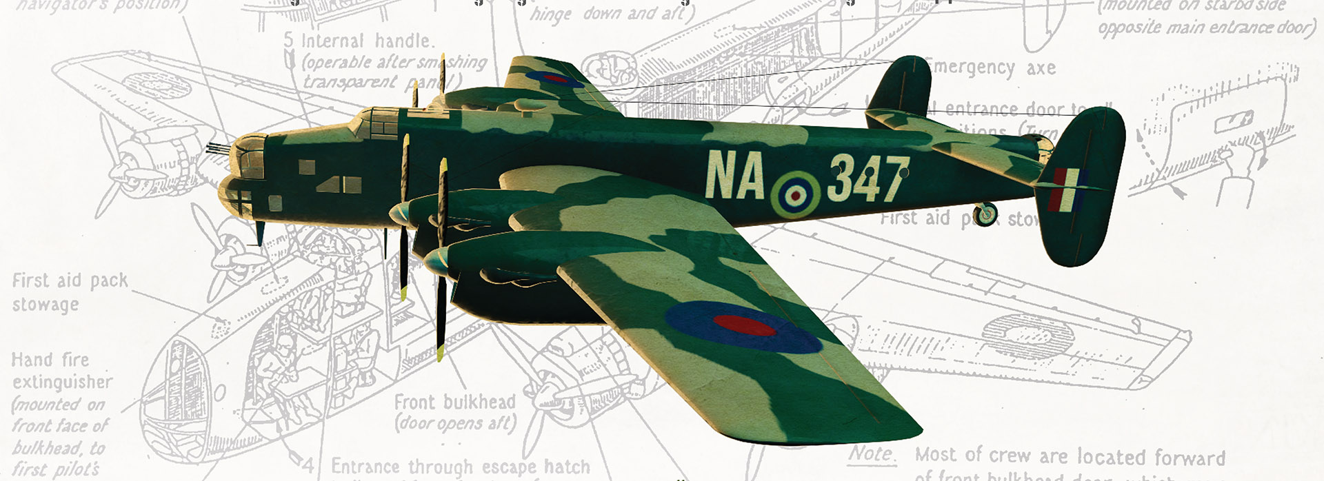 Halifax NA 347 Bouwtekening En Vliegtuig